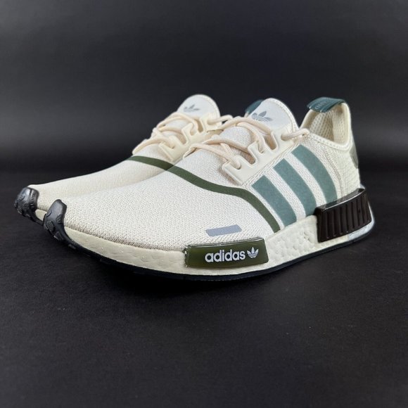 Adidas Women's NMD_R1 Wonder White Olive Green Shoes GX6490 Sizes 7 - 10 - Picture 6 of 9